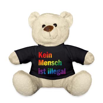 No one is illegal – show a clear stance - Teddy Bear - black - Front