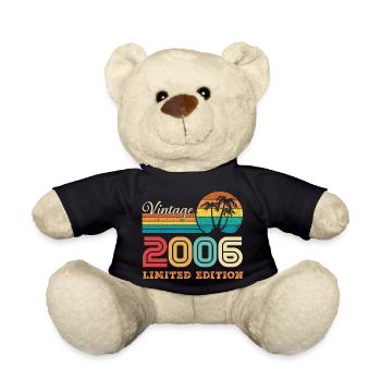 2006 Vintage Retro Birthday Gift 2006 - Teddy Bear - black - Front