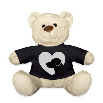 Silhouette de chien en forme de cœur en chemise - Nounours - noir - Devant