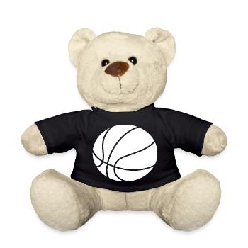 Minimal Basketball Outline Sport Design - Teddy Bear - black - Front