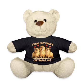 Capybaras Comic Motiv mit Herz und lustigem Spruch - Teddy - Schwarz - Vorne