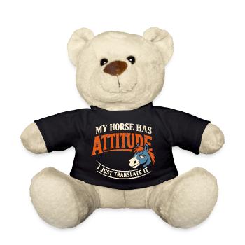 Horse Mood Humor Experienced Horse Owner - Teddy Bear - black - Front