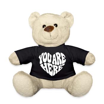 In My Heart - Valentine Retro Quote - White -  - Teddy Bear - black - Front