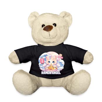 Japon Cat Ramen Nouilles Motif Vague Rétro - Nounours - noir - Devant