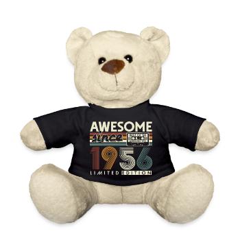 1956 Jahrgang 70. Geburtstag Retro Geschenk - Teddy - Schwarz - Vorne