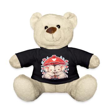 Cuddly Elephants Rain Love - Teddy Bear - black - Front