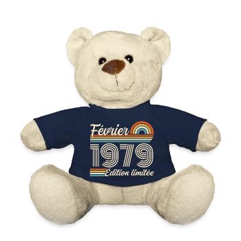 Born in February 1979 | 47th Anniversary - Teddy Bear - french navy - Front