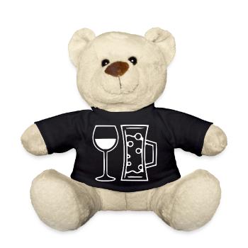 Wine Wine Glass Red Wine White Wine - Teddy Bear - black - Front