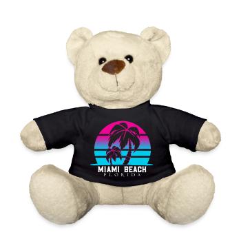 Miami Beach Palmen Neon - Teddy - Schwarz - Vorne