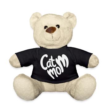 Lettrage en forme de cœur de maman chat - Nounours - noir - Devant