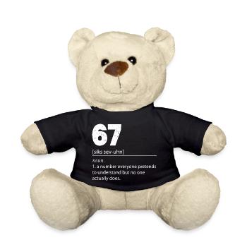67 - Siebenundsechzig Nummer 67 Meme Sechs Sieben. - Teddy - Schwarz - Vorne