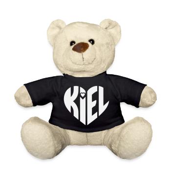 Kiel Heart Typography - Teddy Bear - black - Front