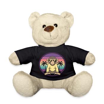 Cooler Affe Retro Sommer Sonnenbrille - Teddy - Schwarz - Vorne