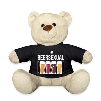 Ich bin biersexuell lustiger Biertrinkender Humor Zitat - Teddy - Schwarz - Vorne