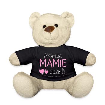 Promue Mamie 2026 Cadeau grossesse naissance bébé - Nounours - noir - Devant