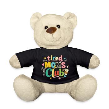 Club des mamans fatiguées - Humour des mamans cafétériques - Nounours - noir - Devant