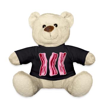 Bacon Bacon Food Funny Meat Foodie - Teddy Bear - black - Front
