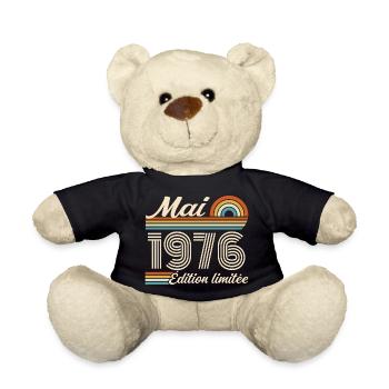 Cadeau Anniversaire 50 ans - Né mai 1976 - Nounours - noir - Devant