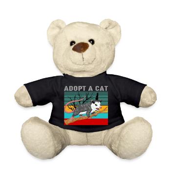 Vintage-Opossum-Shirt – Retro Adopt A Cat - Teddy - Schwarz - Vorne