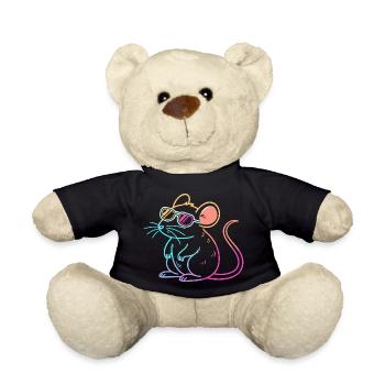 Regenbogenratten-Neonbrille - Teddy - Schwarz - Vorne