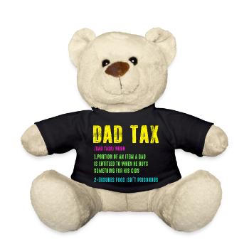 T-shirt humoristique néon de la fiscalité du père - Nounours - noir - Devant
