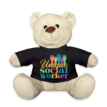 Social Worker Quote Unique Social Work - Teddy Bear - black - Front