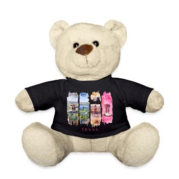 Texas Travel – Longhorn & Cowboy Spirit - Teddy Bear - black - Front