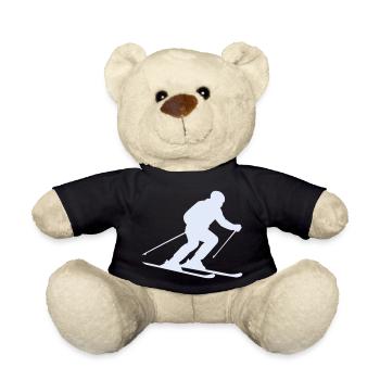 Schneeskizze: Skifahrer Silhouette - Teddy - Schwarz - Vorne
