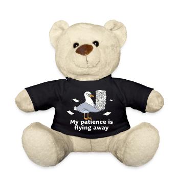 Seagull patience at the end of office work - Teddy Bear - black - Front
