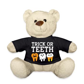 Trick oder Teeth Halloween-T-Shirt - Teddy - Schwarz - Vorne