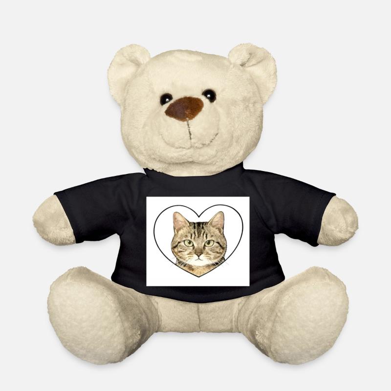 Feline Heart: Cat Portrait - Teddy Bear - black