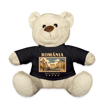 Rumänien Bukarest Vintage Reisemarke - Teddy - Schwarz - Vorne