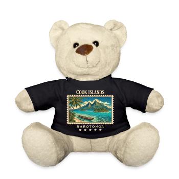 Cook Islands Rarotonga Vintage Travel Brand - Teddy Bear - black - Front