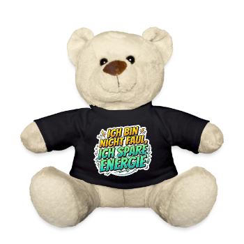Ich bin nicht faul, ich spare Energie - Teddy - Schwarz - Vorne