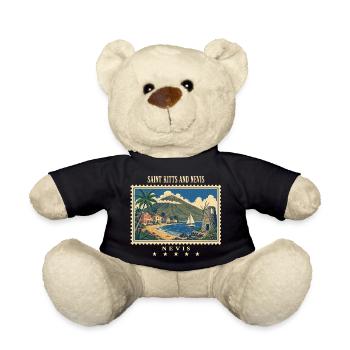 Saint Kitts and Nevis Nevis Vintage Travel Brand - Teddy Bear - black - Front