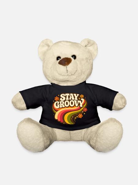Stay Groovy Rainbow - Teddy Bear - black
