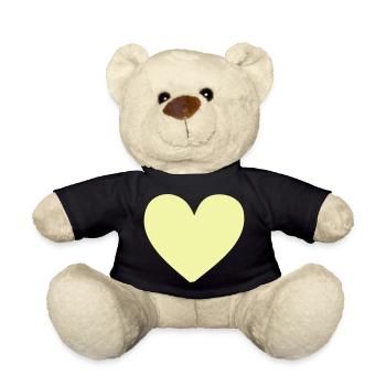 Pastellherz Gelb Kleidungsdruck - Teddy - Schwarz - Vorne