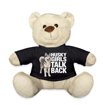 Husky-Mädchen widersprechen lustiger sibirischer Husky-Hund - Teddy - Schwarz - Vorne