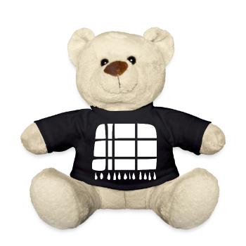Wolldecke Handarbeit Geschenk - Teddy - Schwarz - Vorne