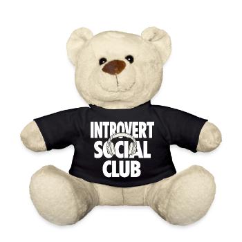 Introvert Social Club mit Kopfhörern - Teddy - Schwarz - Vorne