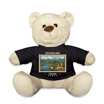 Deutschland Füssen Vintage Reisemarke - Teddy - Schwarz - Vorne
