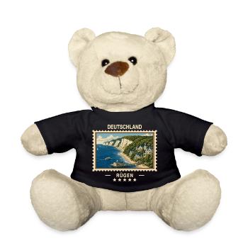 Deutschland Rügen Vintage Reisemarke - Teddy - Schwarz - Vorne