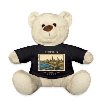 Deutschland Dresden Vintage Reisemarke - Teddy - Schwarz - Vorne