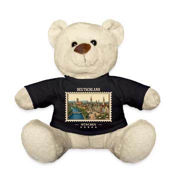 Deutschland München Vintage Reisemarke - Teddy - Schwarz - Vorne