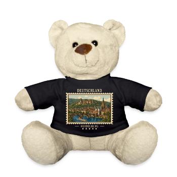 Deutschland Heidelberg Vintage Reisemarke - Teddy - Schwarz - Vorne