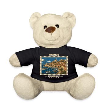 France Marseille Vintage Travel Brand - Teddy Bear - black - Front