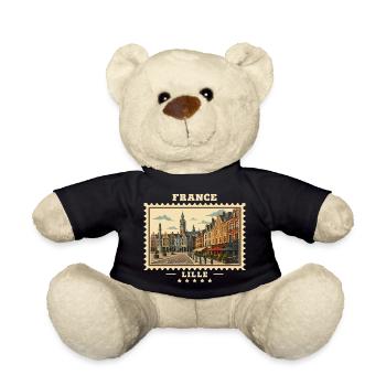 France Lille Vintage Travel Brand - Teddy Bear - black - Front