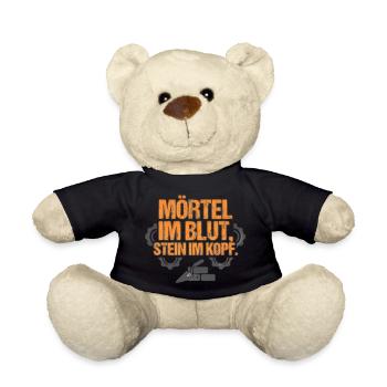  Maurer Mörtel im Blut, Stein im Kopf - Teddy - Schwarz - Vorne