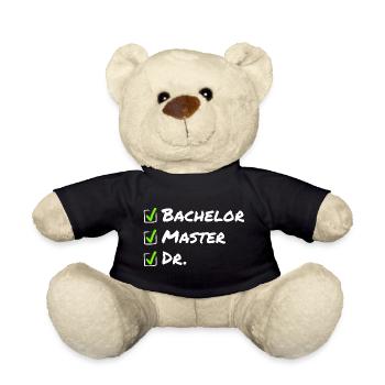 Bachelor Master Dr - Funny Graduation Doctorate - Teddy Bear - black - Front