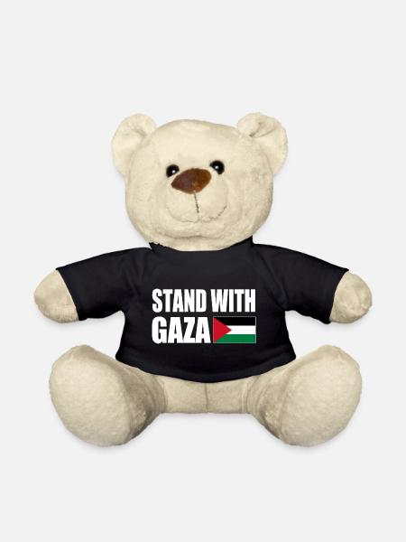 Stand with gaza - Teddy Bear - black